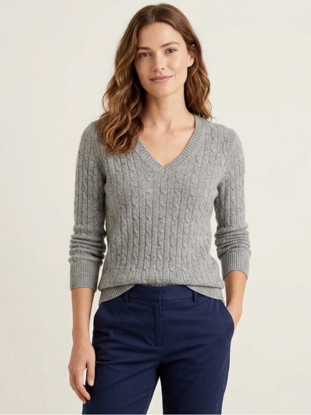 J. Crew Gray Cable Knit Sweater